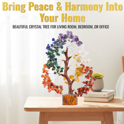 ANAYA AGATE 7 Chakra Healing Crystal Tree of Life Kit, Bracelet, Pendant, Necklace, Feng Shui Money Bonsai Tree, Positive Energy for Women, Mom, Sister and Housewarming Decoration