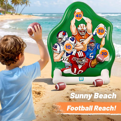 Funscape Kids Fun Pool Toys, Inflatable Football Toss Target Game, Swimming Pool Floats, Beach Yard Outdoor Water Play, Summer Party Birthday Sport Gift 3 4 5 6 7 8 9 12 Yrs Boy Girl Teen
