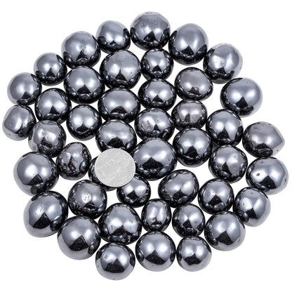mookaitedecor 1 Pound Crystal Tumbled Stones Polished Crystals Bulk for Wicca, Reiki Healing, Decoration, Hematite, Irregular Shape