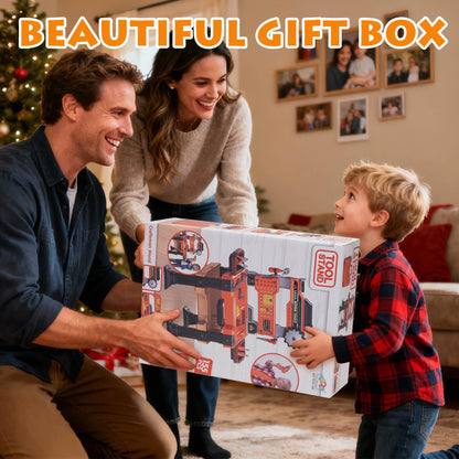 REXBETI Kids Tool Bench with Realistic Electric Drill and Tool Box, Pretend Play Kids Workbench Construction Kits, Toddler Tool Set, Birthday Gifts for Ages 3-8 Years Old