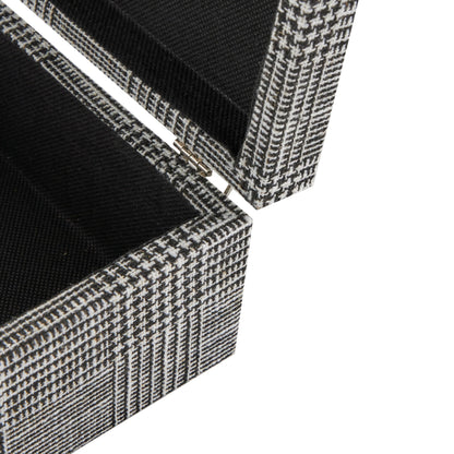 Deco 79 Fabric Handmade Decorative Box Storage Book Shaped Boxes with Silver Latches, Set of 4 Decorative Keepsake Boxes 10", 9", 8", 6" H, Black