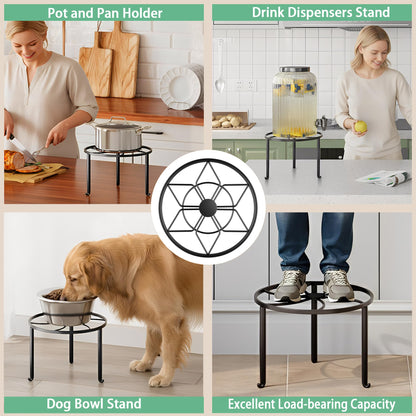 NQW 5 Pack Plant Stand Metal Flower Pot Stand Holders Indoor Tall Plant Rack Plant Round Black Plant Shelf For Living Room, Garden, Balcony