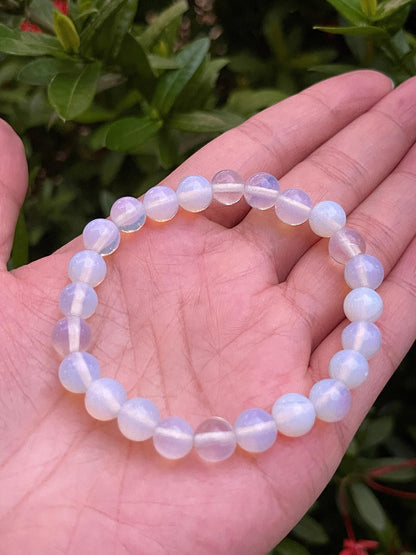 GAF TREASURES Opalite Crystal Bead Bracelet 8mm, Genuine Opalite Stretch Gemstone Bracelet, Healing Crystal Bracelet, Gift for Men & Women (1)