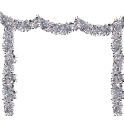 LZZYWYDTT 33FT Christmas Tinsel Garland,Silvery Shiny Metallic Foil Decorations for Parade Floats, Halloween, Christmas Tree, New Year Parties,Birthday Party,Indoor and Outdoor Disco Party Supplies