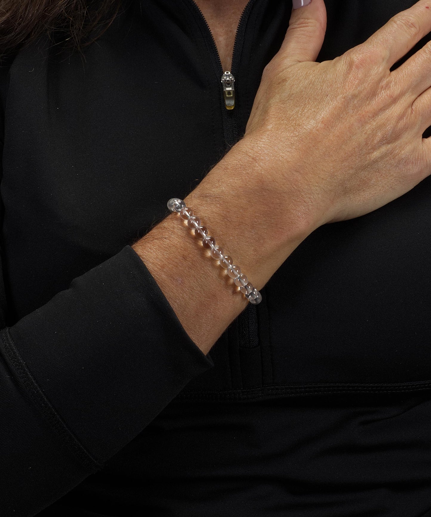Cherry Tree Collection - Small, Medium, Large Sizes - Gemstone Beaded Bracelets For Women and Men - 6mm Round Beads (Clear Quartz - Medium)