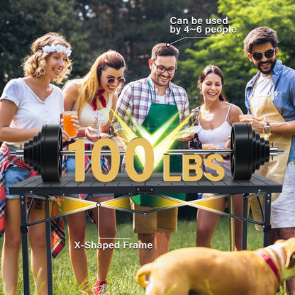 OUTSIDER Folding Camping Table with Aluminum Roll-up Tabletop Portable Lightweight Beach Table with Carry Bag for Outdoor Cooking, Picnic, BBQ, Travel, Backyard Style1