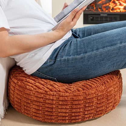 Asuprui Round Floor Pillow Soft Floor Cushion for Sitting Fur Meditation Pillow Premium Yoga Pillow for Living Room Bedroom Balcony Outdoor (Orange)
