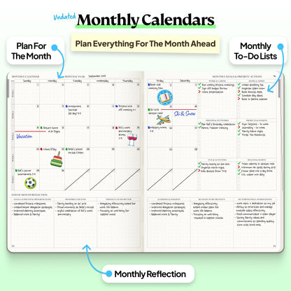 Roterunner Purpose Planner Notebook B5 7.5”x9.8” Undated 2026 Daily Weekly and Monthly Productivity Goal Setting Tool for Work Home ADHD Planner for Adults Self Care Journal