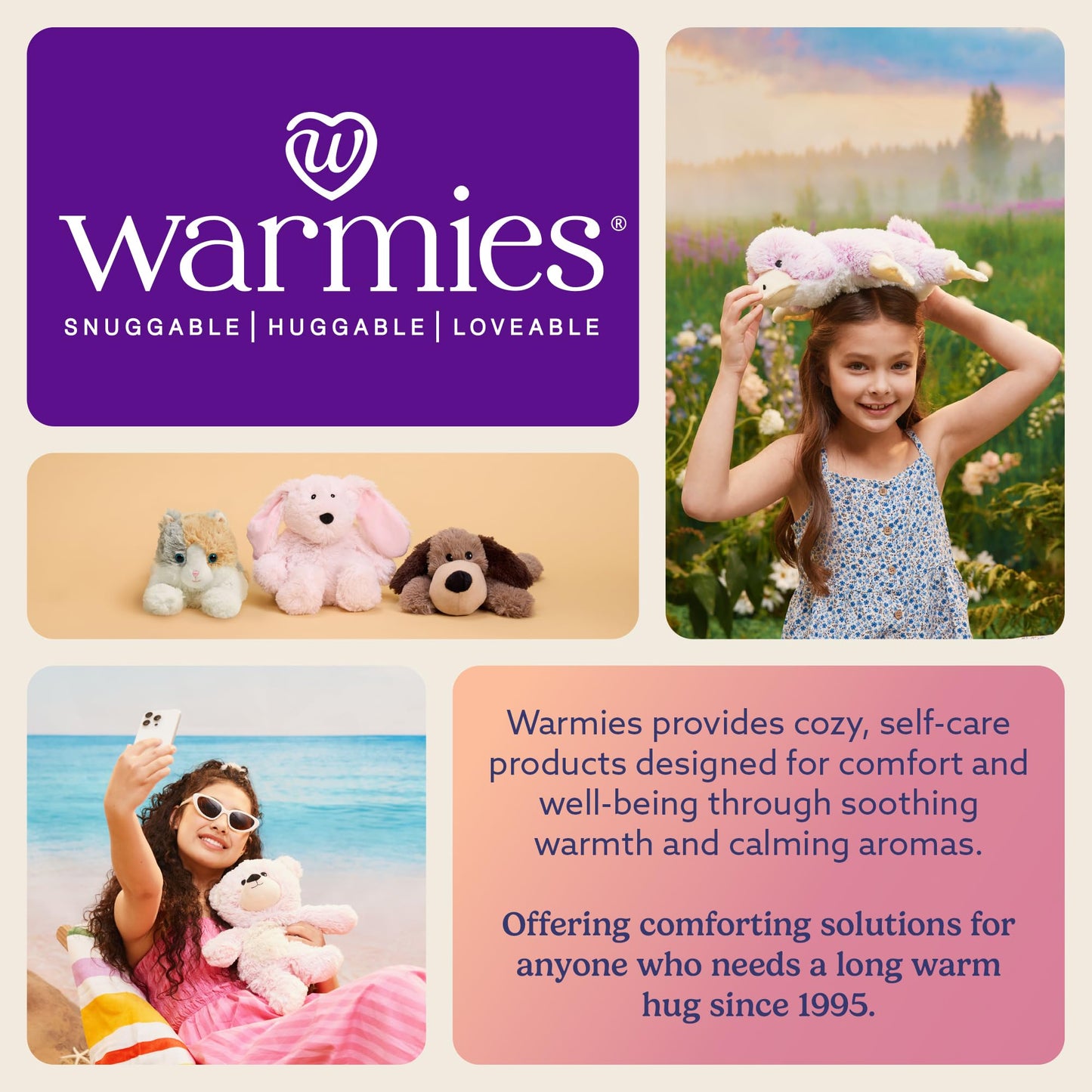 warmies Junior Microwavable & Weighted Stuffed Animals, Unicorn - Heated Stuffed Animal Plushie for Warmth & Comfort - Cute Soft Plush Toys for Adults & Children (Boys, Girls, Babies & Toddlers)