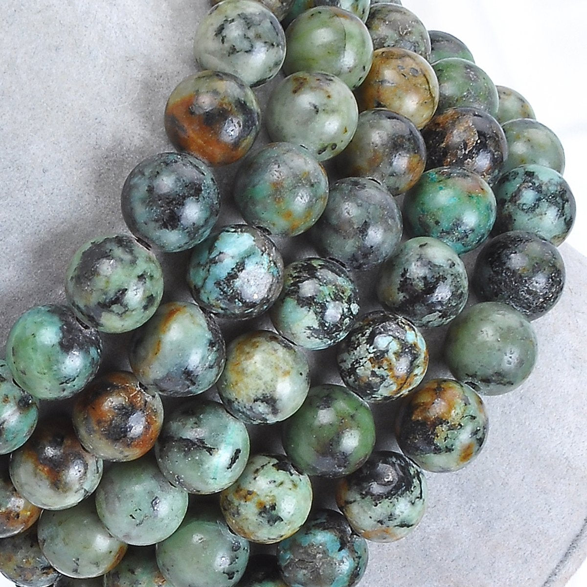 MASSIVE BEADS African Turquoise Bracelet, Wrist Mala Beads, Healing Crystals, Chakra Jewelry, New Beginnings - Emotional Balance - Personal Growth (African Turquoise, 6mm)