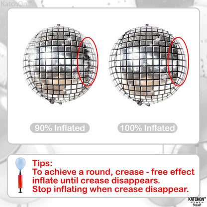 KatchOn, Big Silver Disco Ball Balloons - 22 Inch, Pack of 6 | Disco Party Decorations, 4D Sphere Disco Balloons for 70s Theme Party Decor, Bachelorette Party Decorations | Graduation Decorations 2026