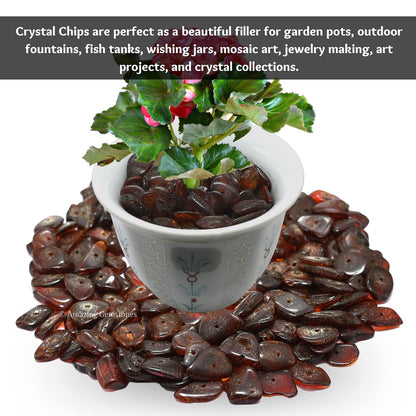 Garnet Pre Drilled Crystal Crushed Chips Beads for Bracelets Making, DIY Handmade Natural Healing Crystals (25 Inch Strand)