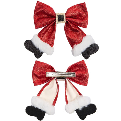 Christmas Hair Clips， red christmas sparkly bow hair clip，Christmas Hair Accessories for Girls Women Costume Accessory Xmas Party Gifts