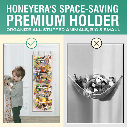 Honeyera The Original Stuffed Animal Storage (Patented) - Over Door Organizer for Stuffies, Baby Ideas Holder, Toy Plush Hammock Hanging Net Big Girls Toddler Large Bag Animals Stuffy Behind
