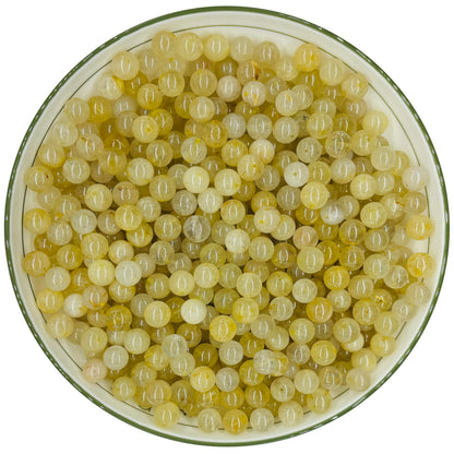 WHNKFB 8mm 50PCS Natural Frosted Gold Rutilated Quartz Round Beads, Cotton-Like Included Loose Crystal Beads for Jewelry Making Craft - 4mm 6mm 8mm 10mm Options with Free Elastic Cord