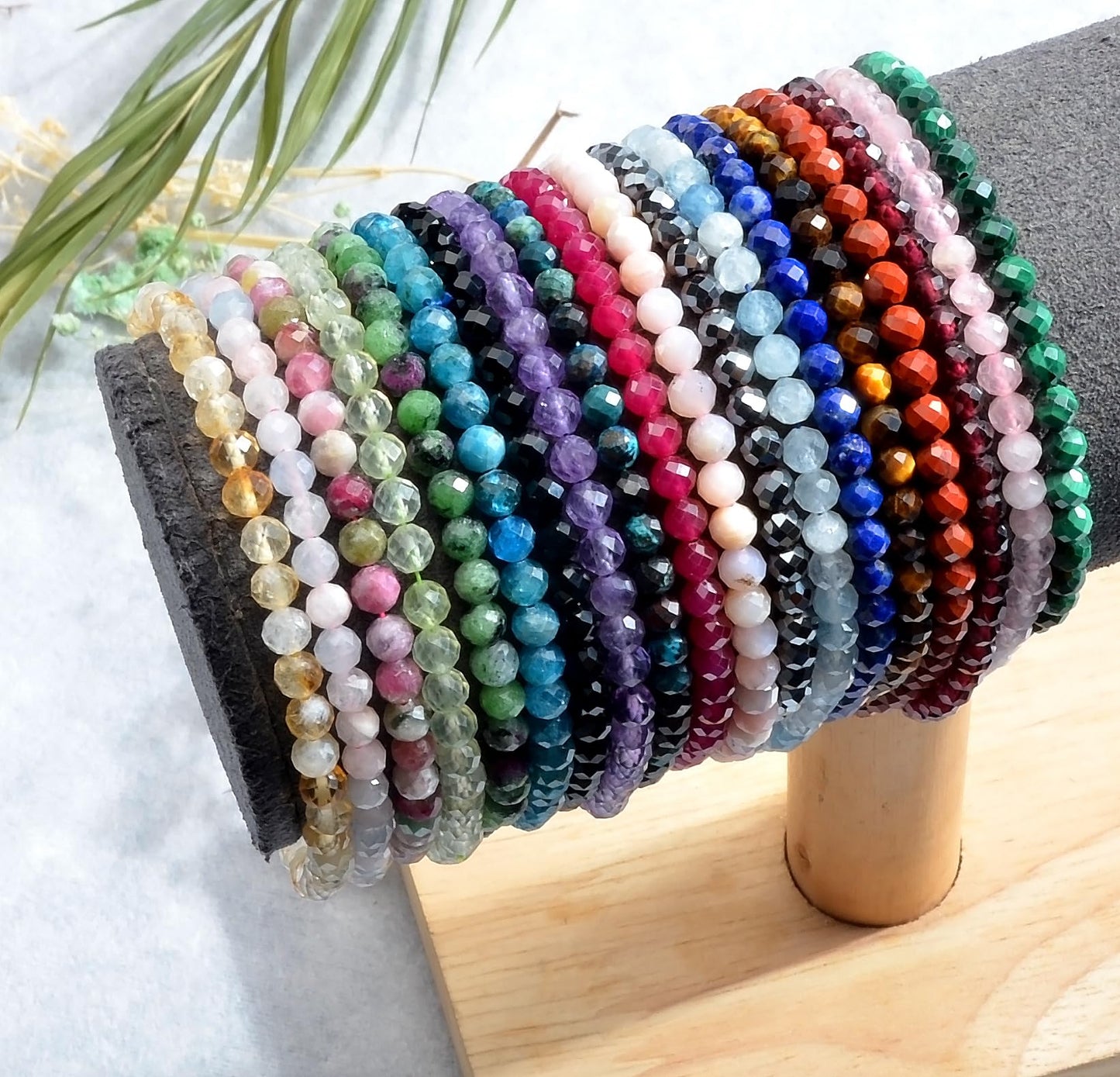 MASSIVE BEADS Natural Genuine Gemstone Beads Healing Crystal Chakra Reiki Jewelry Faceted Round Beads Bracelets (Morganite, 3mm)