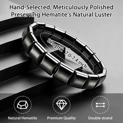 Trinckle Hematite Bracelet for Women Men, Easer Gifts Natural Hematites Stone Bracelet, 7 Inch Magnetic Hematite Bead Inspirational Jewelry Pulseras Para Hombres Reclaim Your Energy Confidence