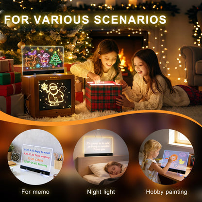 LED Drawing Board for Kids,13.7" USB Light Up Tracing Tablet with 6 RGB Light Modes, 7 Dry Erase Markers & Tracing Paper,Neon Light Up Drawing Tablet Gifts for Kids Birthday Christmas Gift Ideas