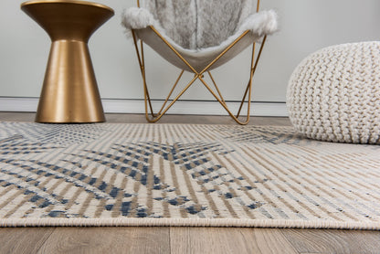 Rugshop Bahama Palm Frond Indoor/Outdoor Non-Shedding Patio Deck Backyard Area Rug 5' x 7' Cream