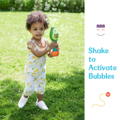 Little Kids Fisher-Price Toddler Toy Shake and Go Bubble Maraca 2-in-1 No Spill Bubble Wand and Musical Toy Maraca | Ages 18+ Months | Includes 4oz of Non-Toxic Bubble Solution