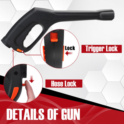 JOEJET Pressure Washer Spray Gun and Hose 32FT, Extension Wand and 5 Nozzle Tips, Compatible with Some Portland Husky Black Decker Ford Pulsar ShopForce Taskforce Powerwasher Power Washer