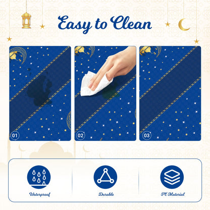 Childom 3 Pack Ramadan Table Cloth,Ramadan Decorations for Home,54" x 108" Eid Mubarak Decorations,Eid Ramadan Tablecloths Rectangular,Blue Plastic Table Cloth Disposable Table Cover for Party Favors