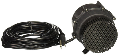 Little Giant NK-2 "NO-KORODE" Series, 115 Volt, 1/40 HP, 325 GPH Mild Acid, Alkalis and Hard Water Manual Submersible Pump with 18-Ft. Cord, Black, 527176