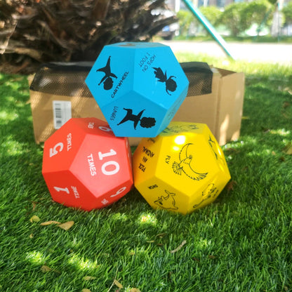 Premkid Exercise Dice for Kids,12-Sided Giant Foam Yoga Dice Games for Indoor and Outdoor Use, Kids Exercise Equipment for Classroom and Physical Education Learning and Preschool Games