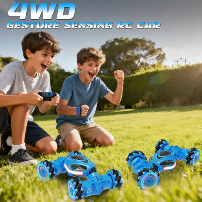 UFOLED Gesture Sensing RC Stunt Car, Remote Control 2.4GHz 4WD Hand Controlled Car Toys for Boys and Girls Ages 6-12, 360° Rotating Drift RC Cars with Lights and Music, Ideal Birthday and Xmas Gift