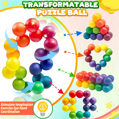 Sensory Autism Balls Toy for Toddler Kids, Airplane Travel Toys for Age 3-5 5-7 3-4 4-8 School Fidget Classroom Autistic Calm Down Treasure Prize Box Dementia Activities Easter Basket Stuffers Gifts