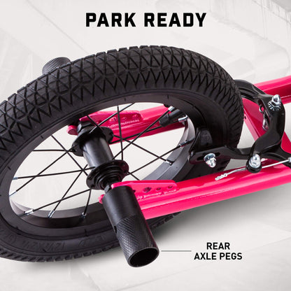 Mongoose Expo Scooter, Ages 6+, 12-Inch Air-Filled Wheels, BMX-Style Handlebars, Steel Frame, Wide Foot Deck, Axle Pegs, Freestyle Gyro Brake Rotor, Kick Scooter for Boys and Girls