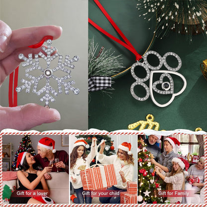 3PCS Christmas Tree Hanging Ornament Holiday Metal Xmas Tree Party Indoors Home Family Holiday Pet Party Tree Hanging Ornaments Decoration Keepsake Gifts (Multi 3)