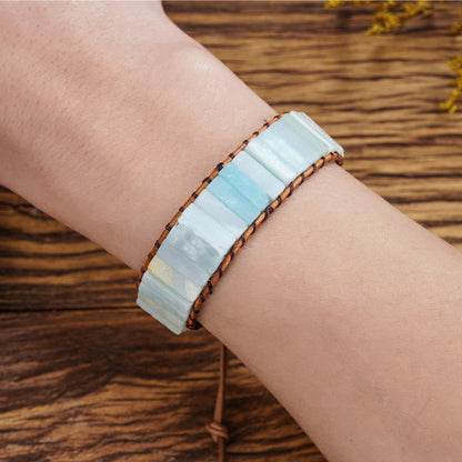 Plumiss Natural Amazonite Stone Bead 1 Wrap Braclet Jewelry Gift for Women