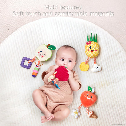 OR OR TU Baby Toys for 3 6 9 12 Months, Hanging Toys Fruit Rattles Infant Newborn Stroller Mobile Toys Car Seat Crib Plush Wind Chime for Boys Girls