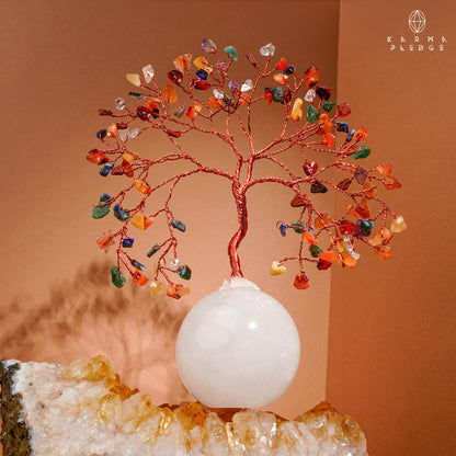 7 Chakra Crystal Tree of Life Birthday Gifts for Women, Handmade Home Decor, Office, Room Decoration, Reiki Healing Crystal Chakra Tree for Money, Positivity, Good Luck Gifts for Her, Mom & Dad