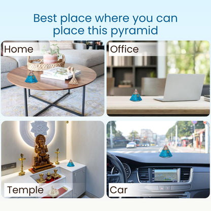 Orgone Aquamarine Pyramid – Handcrafted Healing Crystal for Positivity, Courage, Meditation, Yoga, Reiki & Chakra Balancing