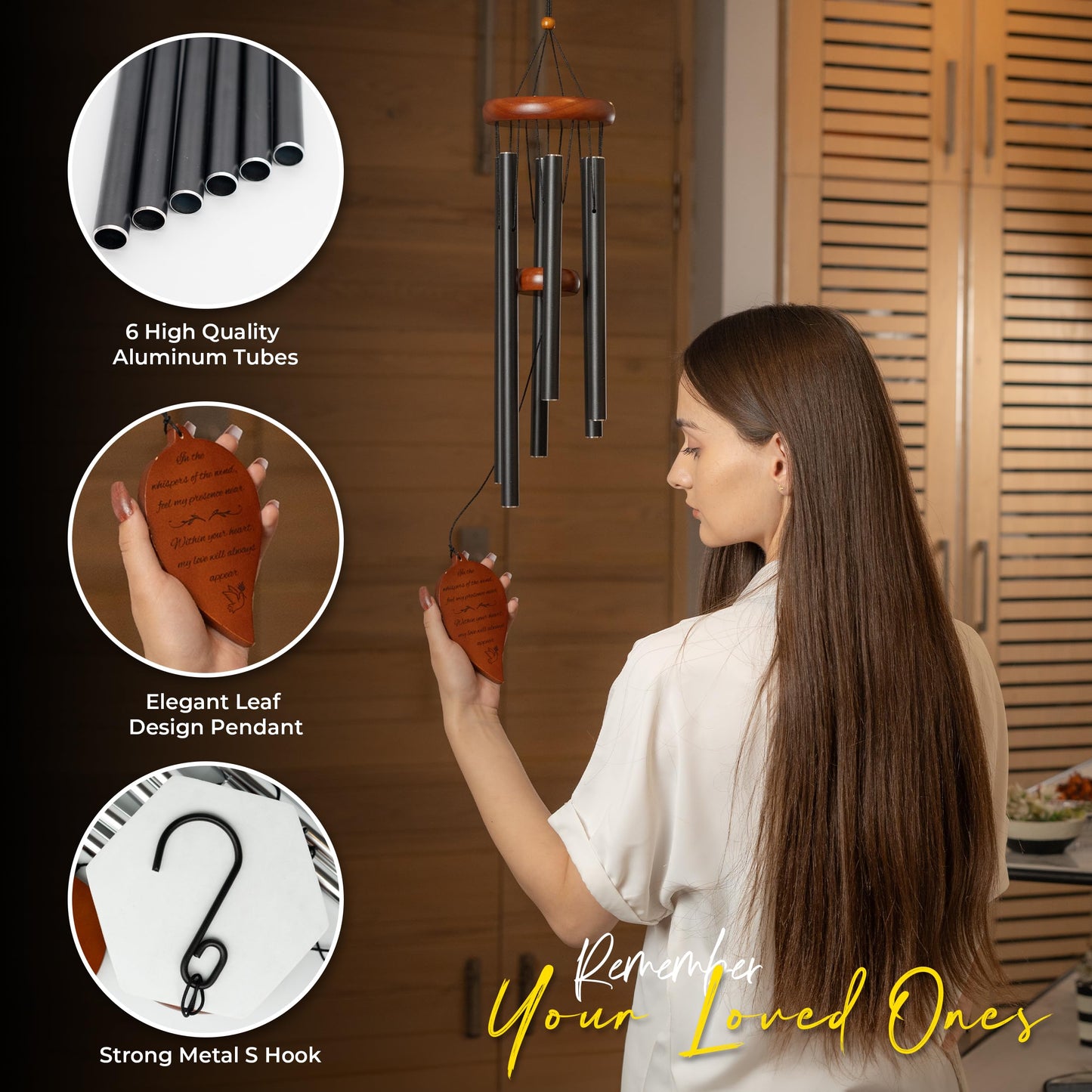 Best Memorial Wind Chimes for Outside - 32.5" Sympathy Wind Chimes Memorial Gifts for Loss of Loved One - in Remembrance Gifts - Best Bereavement Gift Idea for Loss of Loved One - Unique Funeral Gift