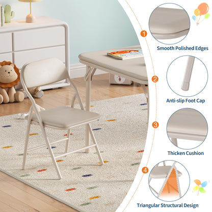 IDEALHOUSE 5 Piece Boys Girls Folding Table and Chairs Set, Activity Table and Chairs Set for Dining Room,Daycare,Classrooms