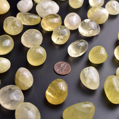 SigMntun Polished Stone Set Citrine Crystals, 0.8" Handpicked Tumbled Gemstones Rocks, Pebbles for Reiki, Chakra, Healing, Home Decor