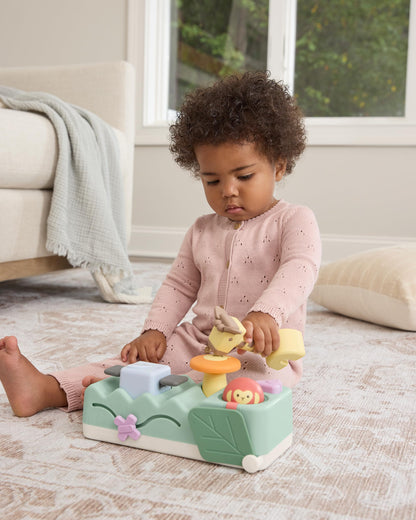 Skip Hop Tummy Time & Seated Play Cause & Effect Developmental Musical Baby Toy with 12 Animal Sounds, Lights, Music and 6 Activities, Geometric Wonders 2-in-1 Pounding Bench, Age 3m+