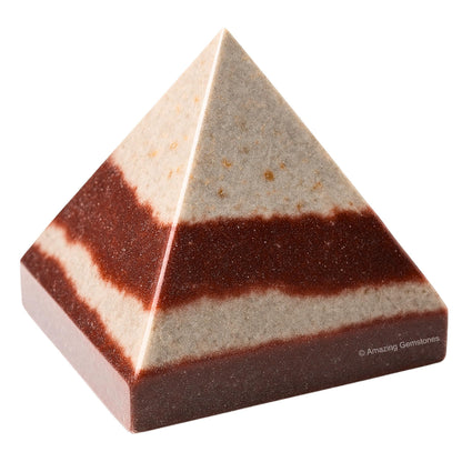 Amazing Gemstone Shiva Lingam Narmada Stone Pyramid Crystal Healing Stones - 2" Great Pyramid Figurine of Natural Stone Pyramid for Meditation, Reiki, Chakra Balancing and Crystal Pyramids Grid