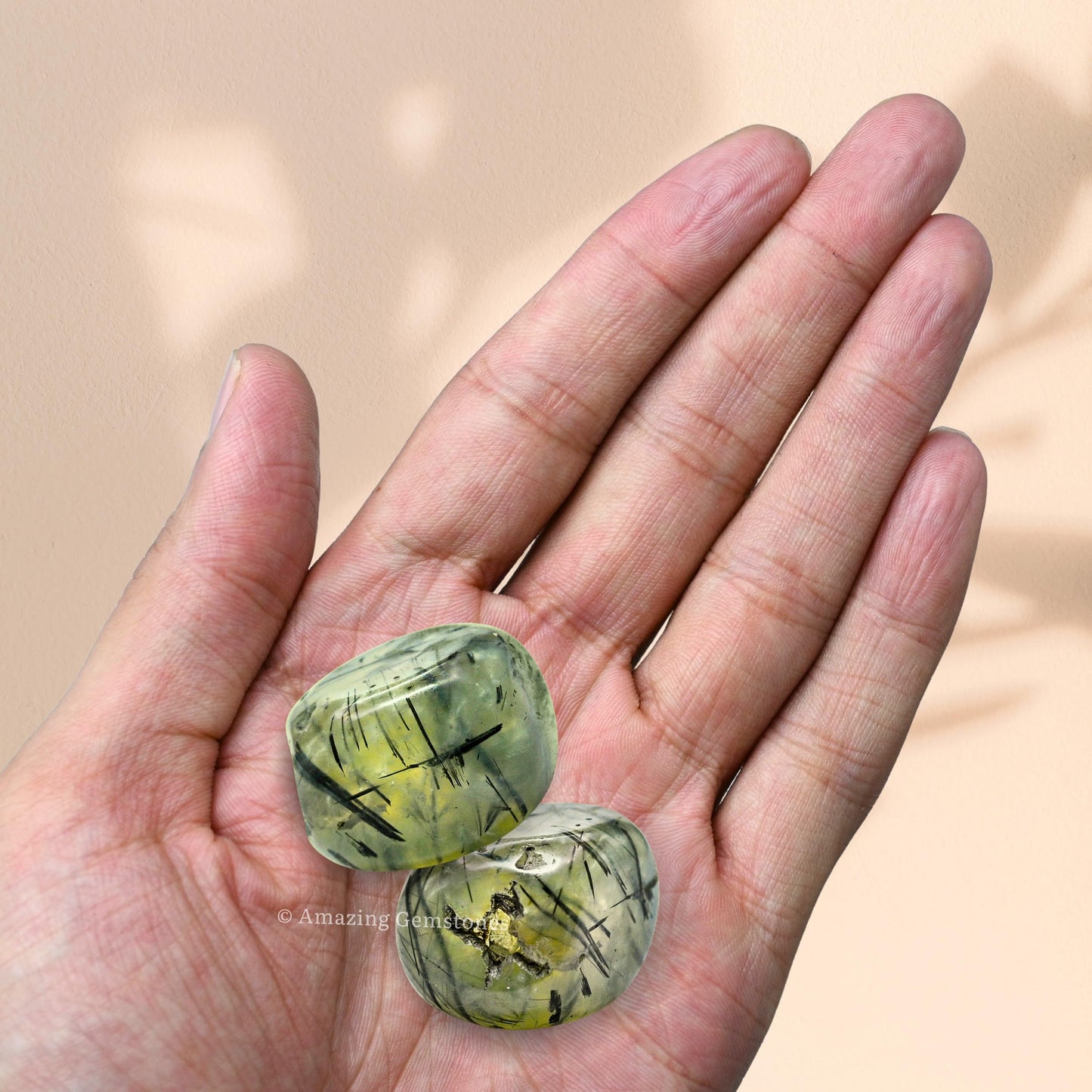 Amazing Gemstone Prehnite Crystal Tumbled Stones Polished Rocks - Natural Gem Stones for Healing - DIY Crystals for Protection (1 Piece)