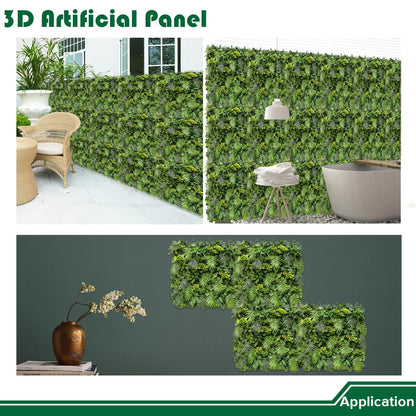 Goleray Artificial Grass Wall Panels 40"x40"-6Packs Greenery Backdrop Faux Boxwood Panel Fake Hedge for Garden Wedding Décor Outdoor Green Privacy Fence, 08Mixed