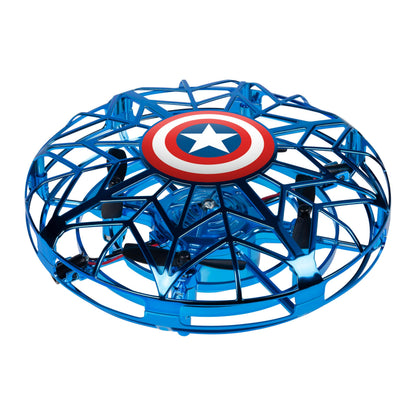 World Tech Toys Marvel Captain America Flying Toy – Motion Sensing UFO Toy with USB Charging – Marvel Licensed – Indoor/Outdoor Drone for Kids Ages 6+