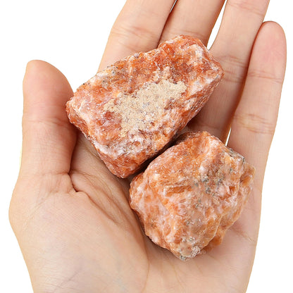 YATOJUZI Sunstone 1.8-2.2" Natural Raw Stones and Healing Crystals Large Stone Rough Crystal Rocks for Tumbling Cabbing Polishing Fountain Rocks Decoration 1PCS