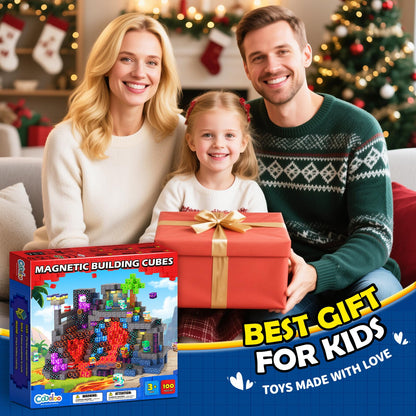 Coodoo Magnetic Blocks Mine Magnet World Kids Toys, Magnetic Building Blocks STEM Outdoor Toys for 3-5 5-7 4-8 Years Old Boys & Girls, Sensory Kids Games and Birthday Gifts for Age 3+ Years Old