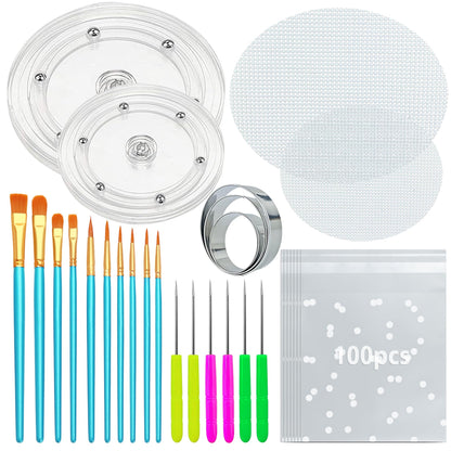 123 PCS Cookie Decorating Kit Supplies Including Acrylic Turntable Decoration Brushes Scribe Needle Bags for Cookie Cupcake Cake Decoration