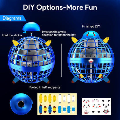 ENJSD 2025 Flying Orb Ball, Boomerang Hover Space Ball Flying Spinner, Orb Drone Orbit, Cool Toys Kids for 6 7 8 9 10+ Year Old Boys Girls Teens, Indoor Outdoor Toys