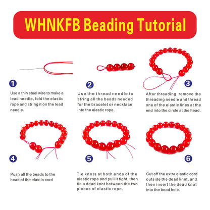 WHNKFB 8mm 50PCS Natural Red Tiger's Eye Round Beads, Smooth Polished Loose Gemstone Beads for Jewelry Making Craft - 4mm 6mm 8mm 10mm Options with Free Elastic Cord