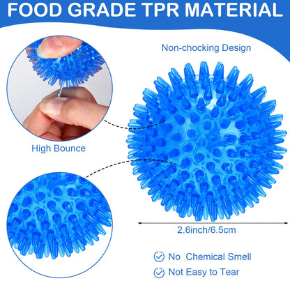 Hanaive 36 Pcs Squeaky Balls for Dogs Squeaky Dog Toys Bulk 2.5 Inch Spiky Pet Chew Balls Interactive Fetch Toys for Puppy Cleans Teeth and Training